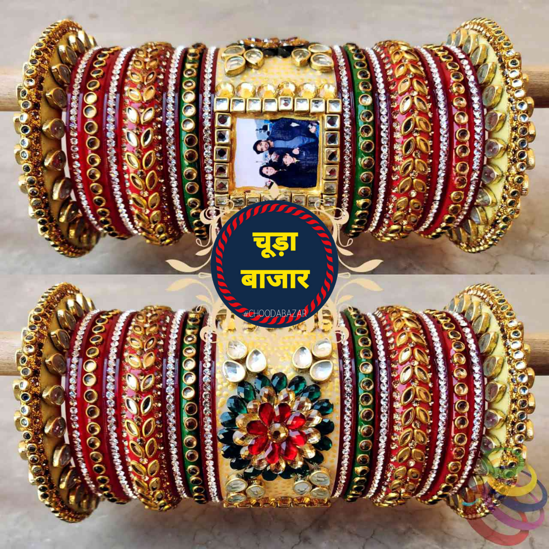 Rajasthani Chura Bridal Bangal Set With Name And Photo Chooda Bazar