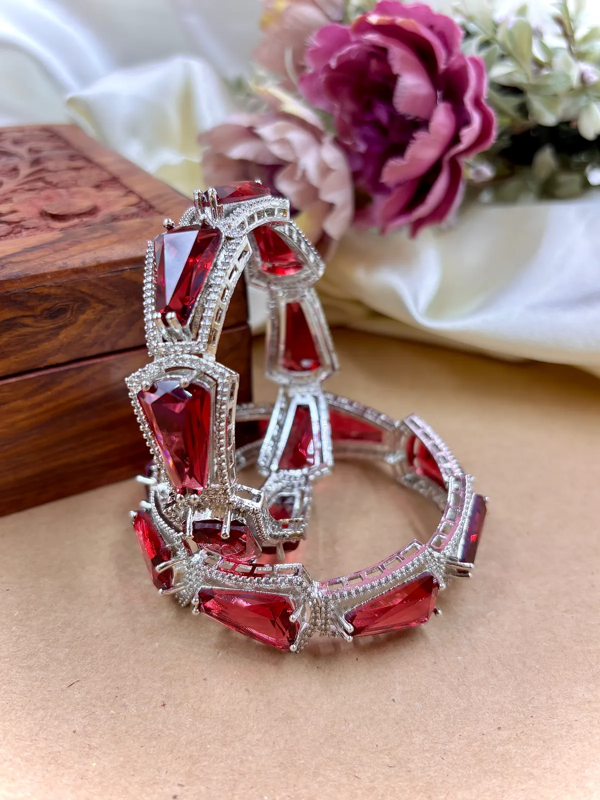 American Diamond Rani Color Bangles