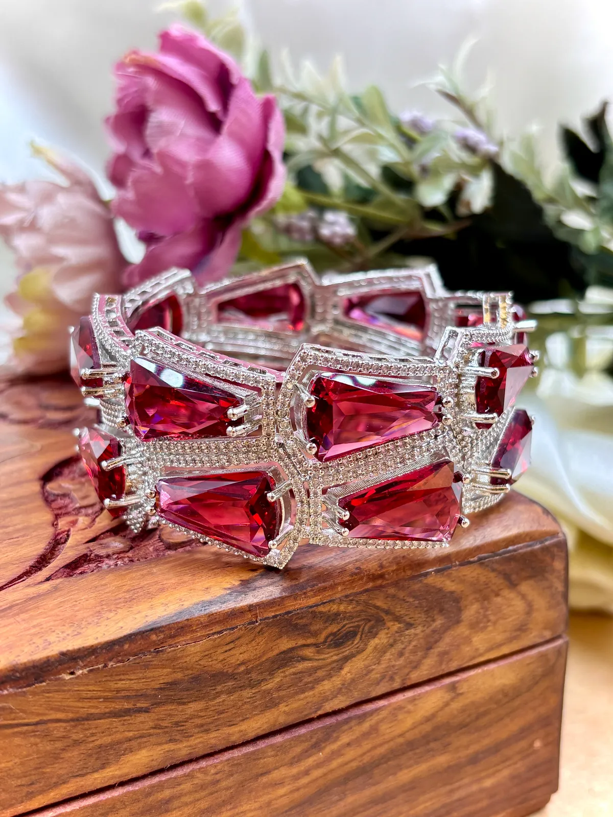 American Diamond Rani Color Bangles