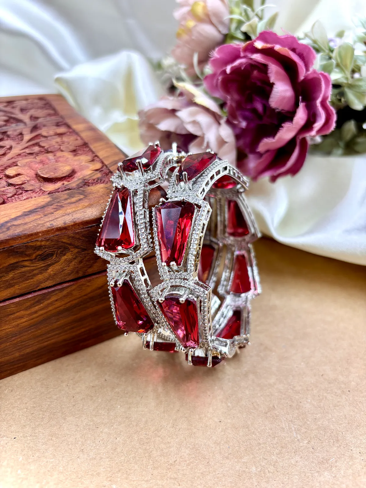 American Diamond Rani Color Bangles - Image 2