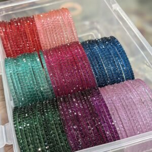 Multicolor Crystal Bangles Set