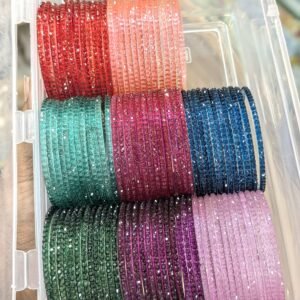 Multicolor Crystal Bangles Set