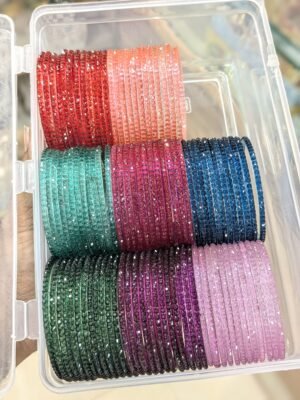 Multicolor Crystal Bangles Set
