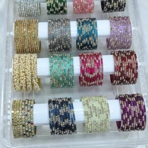 Elegant 12 Dozen Glass Crystal Drop Bangles Set