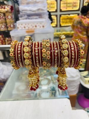 Rajwada Red Bridal Chuda Set