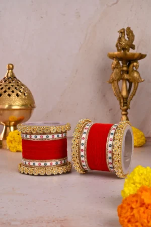 Red and White Punjabi Bridal Chooda Set