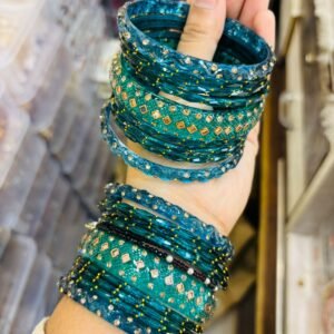 Teal Green Raindrop Bangles Set